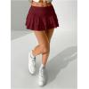 imageSweatyRocks Womens Layered Ruffle Golf Skorts Skirts Tiered Y2k Flowy Mini SkirtsBurgundy