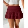 imageSweatyRocks Womens Layered Ruffle Golf Skorts Skirts Tiered Y2k Flowy Mini SkirtsBurgundy