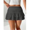 imageSweatyRocks Womens Layered Ruffle Golf Skorts Skirts Tiered Y2k Flowy Mini SkirtsDark Grey