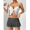imageSweatyRocks Womens Layered Ruffle Golf Skorts Skirts Tiered Y2k Flowy Mini SkirtsDark Grey