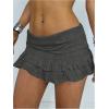 imageSweatyRocks Womens Layered Ruffle Golf Skorts Skirts Tiered Y2k Flowy Mini SkirtsDark Grey
