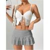 imageSweatyRocks Womens Layered Ruffle Golf Skorts Skirts Tiered Y2k Flowy Mini SkirtsGrey