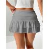 imageSweatyRocks Womens Layered Ruffle Golf Skorts Skirts Tiered Y2k Flowy Mini SkirtsGrey