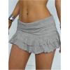 imageSweatyRocks Womens Layered Ruffle Golf Skorts Skirts Tiered Y2k Flowy Mini SkirtsGrey