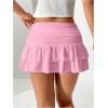 imageSweatyRocks Womens Layered Ruffle Golf Skorts Skirts Tiered Y2k Flowy Mini SkirtsPink