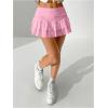 imageSweatyRocks Womens Layered Ruffle Golf Skorts Skirts Tiered Y2k Flowy Mini SkirtsPink