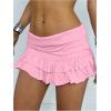 imageSweatyRocks Womens Layered Ruffle Golf Skorts Skirts Tiered Y2k Flowy Mini SkirtsPink