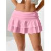 imageSweatyRocks Womens Layered Ruffle Golf Skorts Skirts Tiered Y2k Flowy Mini SkirtsPink