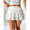 imageSweatyRocks Womens Layered Ruffle Golf Skorts Skirts Tiered Y2k Flowy Mini SkirtsWhite