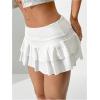 imageSweatyRocks Womens Layered Ruffle Golf Skorts Skirts Tiered Y2k Flowy Mini SkirtsWhite