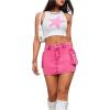 imageSweatyRocks Womens Low Waist Flap Pocket Bodycon Cargo Denim Skirt Streetwear SkirtsPink
