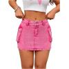imageSweatyRocks Womens Low Waist Flap Pocket Bodycon Cargo Denim Skirt Streetwear SkirtsPink