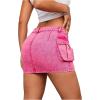 imageSweatyRocks Womens Low Waist Flap Pocket Bodycon Cargo Denim Skirt Streetwear SkirtsPink
