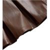 imageSweatyRocks Womens PU Leather A Line Mini Skirt Flared Hem Pleated Skirts with ShortsBrown