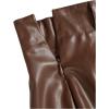 imageSweatyRocks Womens PU Leather A Line Mini Skirt Flared Hem Pleated Skirts with ShortsBrown