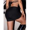imageSweatyRocks Womens Ruched Bodycon Mini Skirt Elastic Low Waisted Club SkirtsBlack