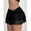 imageSweatyRocks Womens Sheer Mesh Mini Y2K Skirt Ruffle Layered Ruched Summer SkirtsBlack
