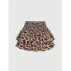 imageSweatyRocks Womens Shirred Waist Layered Ruffle Hem Leopard Print Mini SkirtsBrown Leopard