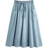imageSweatyRocks Womens Casual High Waist Pleated ALine Midi Skirt with PocketAzure