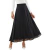 imageSweatyRocks Womens Chiffon High Waisted Flowy Long Skirts Casual Solid A line Maxi SkirtBlack