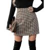imageSweatyRocks Womens Elegant High Waist Aline Plaid Tweed Mini SkirtBlack Beige