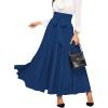 imageSweatyRocks Womens Elegant High Waist Skirt Tie Front Pleated Maxi SkirtsSolid Royal Blue