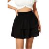 imageSweatyRocks Womens High Elastic Waisted Tiered Ruffle Mini Skirt Shirred Flared SkirtsBlack