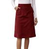 imageSweatyRocks Womens High Waist Straight Midi Skirt Split Hem Corduroy Skirts with PocketsBurgundy