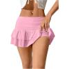 imageSweatyRocks Womens Layered Ruffle Golf Skorts Skirts Tiered Y2k Flowy Mini SkirtsPink
