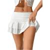 imageSweatyRocks Womens Layered Ruffle Golf Skorts Skirts Tiered Y2k Flowy Mini SkirtsWhite