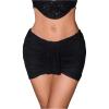 imageSweatyRocks Womens Ruched Bodycon Mini Skirt Elastic Low Waisted Club SkirtsBlack