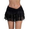 imageSweatyRocks Womens Sheer Mesh Mini Y2K Skirt Ruffle Layered Ruched Summer SkirtsBlack