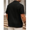 imageSweatyRocks Mens Big and Tall Button Down Collar Neck Short Sleeve Summer Casual Shirts TopsBlack