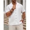 imageSweatyRocks Mens Big and Tall Button Down Collar Neck Short Sleeve Summer Casual Shirts TopsWhite