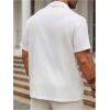 imageSweatyRocks Mens Big and Tall Button Down Collar Neck Short Sleeve Summer Casual Shirts TopsWhite