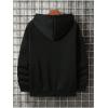 imageSweatyRocks Mens Casual Hooded Sweatshirt Letter Print Long Sleeve Drop Shoulder Pullover TopsBlack