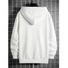 imageSweatyRocks Mens Casual Hooded Sweatshirt Letter Print Long Sleeve Drop Shoulder Pullover TopsWhite