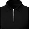 imageSweatyRocks Mens Casual Short Sleeve Collar Neck Half Zip Plain Polo ShirtBlack