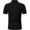 imageSweatyRocks Mens Casual Short Sleeve Collar Neck Half Zip Plain Polo ShirtBlack