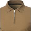 imageSweatyRocks Mens Casual Short Sleeve Collar Neck Half Zip Plain Polo ShirtKhaki