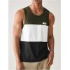 imageSweatyRocks Mens Colorblock Letter Pattern Tank Top Crewneck Sleeveless Casual Tee TopsMulticolor