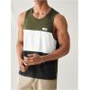 imageSweatyRocks Mens Colorblock Letter Pattern Tank Top Crewneck Sleeveless Casual Tee TopsMulticolor