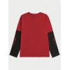 imageSweatyRocks Mens Crewneck Long Sleeve Letter Graphic T Shirts Y2k Colorblock Loose Tee TopsRed