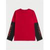 imageSweatyRocks Mens Crewneck Long Sleeve Letter Graphic T Shirts Y2k Colorblock Loose Tee TopsRed Black