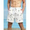 imageSweatyRocks Mens Drawstring Waist Graphic Pattern Shorts Summer Beach Swim Trunks with PocketsWhite