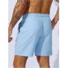 imageSweatyRocks Mens Drawstring Waist Swim Trunks Solid Bathing Suits Shorts with PocketsBlue