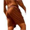 imageSweatyRocks Mens Drawstring Waist Swim Trunks Solid Bathing Suits Shorts with PocketsCoffee Brown