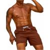 imageSweatyRocks Mens Drawstring Waist Swim Trunks Solid Bathing Suits Shorts with PocketsCoffee Brown