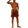 imageSweatyRocks Mens Drawstring Waist Swim Trunks Solid Bathing Suits Shorts with PocketsCoffee Brown