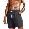 imageSweatyRocks Mens Drawstring Waist Swim Trunks Solid Bathing Suits Shorts with PocketsDark Grey